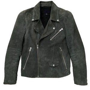 H&M Dark Grey Suede Biker Jacket Size 38R